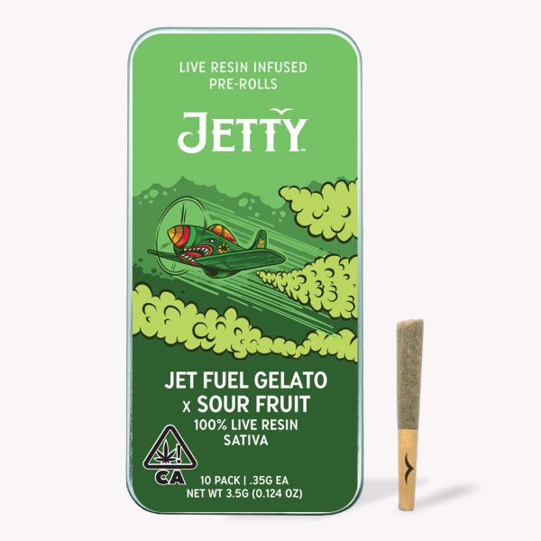 Jetty Extracts Jet Fuel Gelato x Cherry Punch Live Resin Infused Pre-Rolls 5pk - Bold and Potent Pre-Rolls