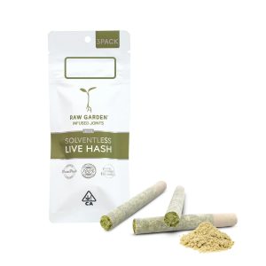 Raw Garden Sweet N Sour Diamond Infused Pre-Rolls showcasing three premium joints infused with potent THC diamonds for a sweet and tangy smoking experience.