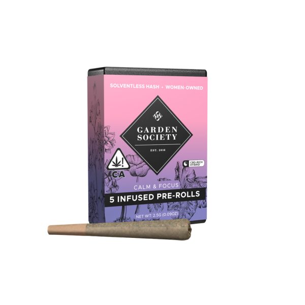 Garden Society Harmony Rose CBD hash-infused rosette showcasing a smooth, pre-rolled joint filled with high-quality CBD-rich cannabis.