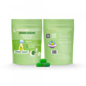 Canna Moons Delta-9 THC Gummies in assorted colors and flavors, presented in a sleek, modern packaging.