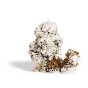 Moon Rocks Ice CBD infused with high-CBD oil and coated in frosty kief, offering potent therapeutic effects without the psychoactive high.