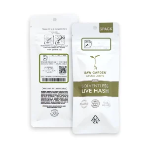 Elevate your experience with Raw Garden Colombian Cookies Solventless Live Hash Infused Pre-Rolls. Featuring 37.9% THC for a potent, clean high. Buy online today!